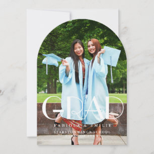 Elegant Wildflower Meadow Garden Twin Graduation Invitation