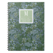 Elegant Wildflower Meadow Monogram Notes Notebook