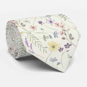 Elegant wildflower meadow pastel ivory tie