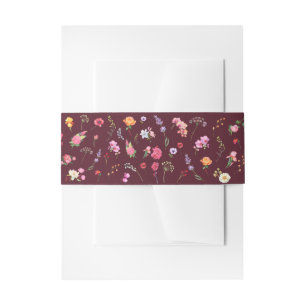 Elegant Wildflower Meadow Spring Garden Invitation Belly Band