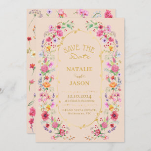 Elegant Wildflower Meadow Spring Garden Wedding Save The Date