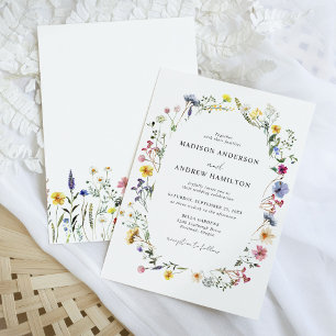 Elegant Wildflower Meadow Wedding Invitation