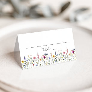 Elegant Wildflower Meadow Wedding Place Card