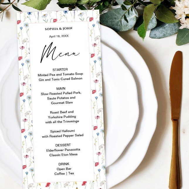 Elegant Wildflower  Menu (Creator Uploaded)