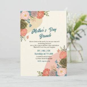 Elegant Wildflower Mother's Day Brunch Invitation 