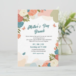 Elegant Wildflower Mother's Day Brunch Invitation 