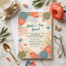 Elegant Wildflower Mother's Day Brunch Invitation