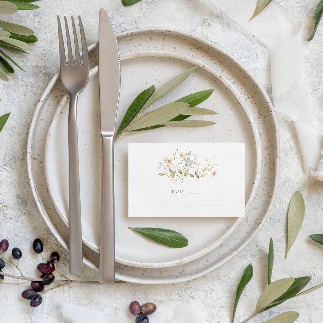 Elegant Wildflower Outdoor Wedding Table Number (Elegant Wildflower Outdoor Wedding Table Number Cards)