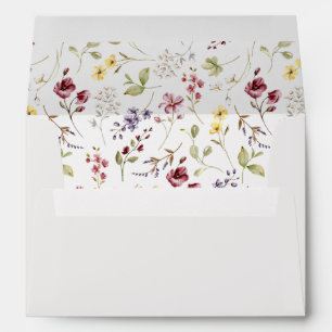 Elegant Wildflower Pattern Wedding Envelope