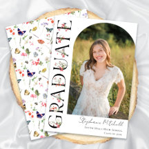 Elegant Wildflower Photo Graduation