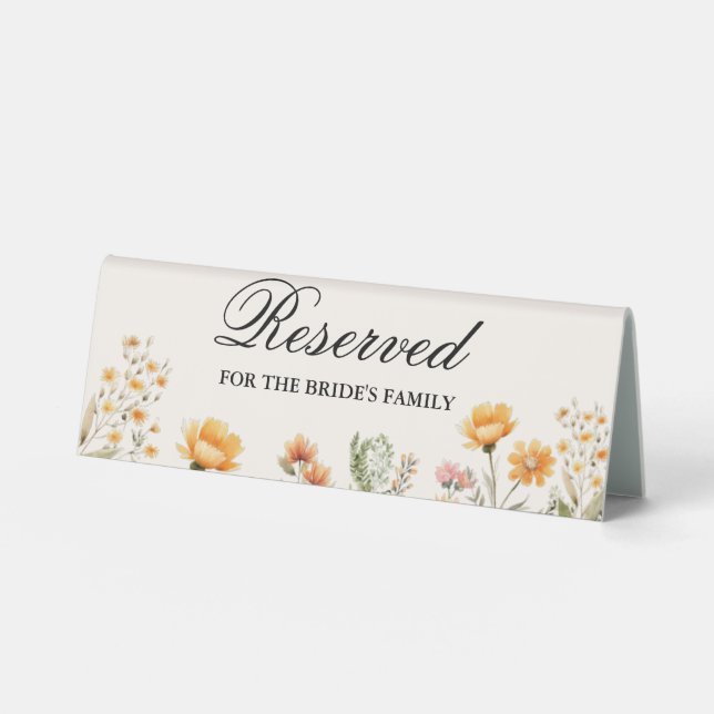 Elegant Wildflower reserve for the groom's family  (Front)