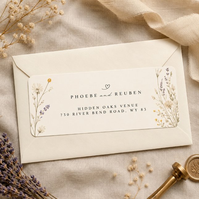 Elegant Wildflower Return Address  Label (Creator Uploaded)