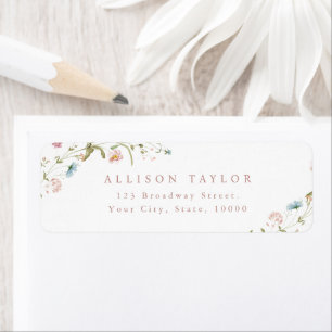 Elegant Wildflower Rustic Boho Return Address Label