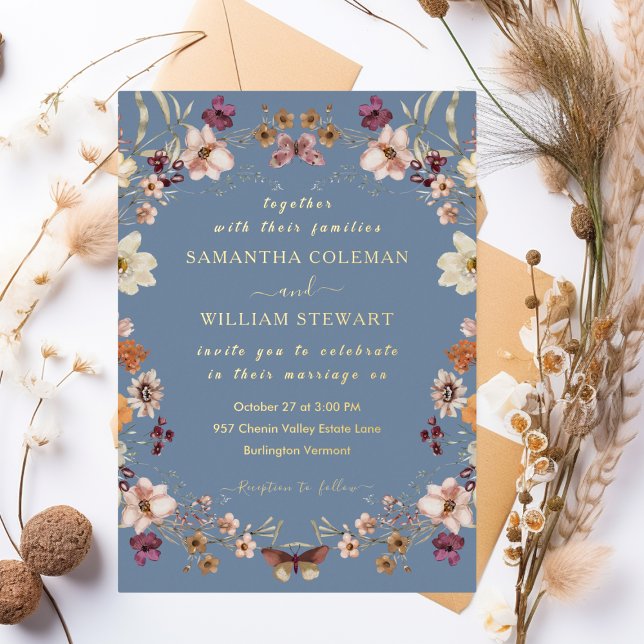 Elegant Wildflower Rustic Periwinkle Wedding (Creator Uploaded)