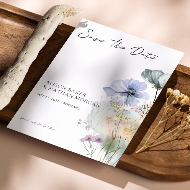 Elegant Wildflower Save the Date Card | Watercolor (Elegant Wildflower Save the Date Card | Watercolor)