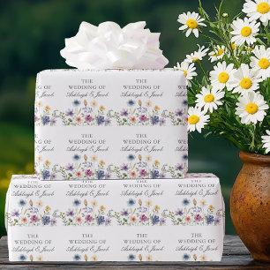 Elegant Wildflower Spring Wedding Personalized Wrapping Paper