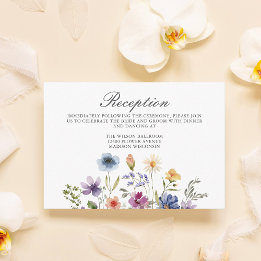 Elegant Wildflower Spring Wedding Reception Enclosure Card