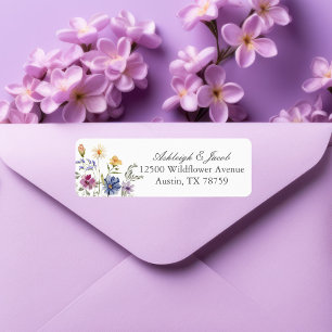 Elegant Wildflower Spring Wedding Return Address Label