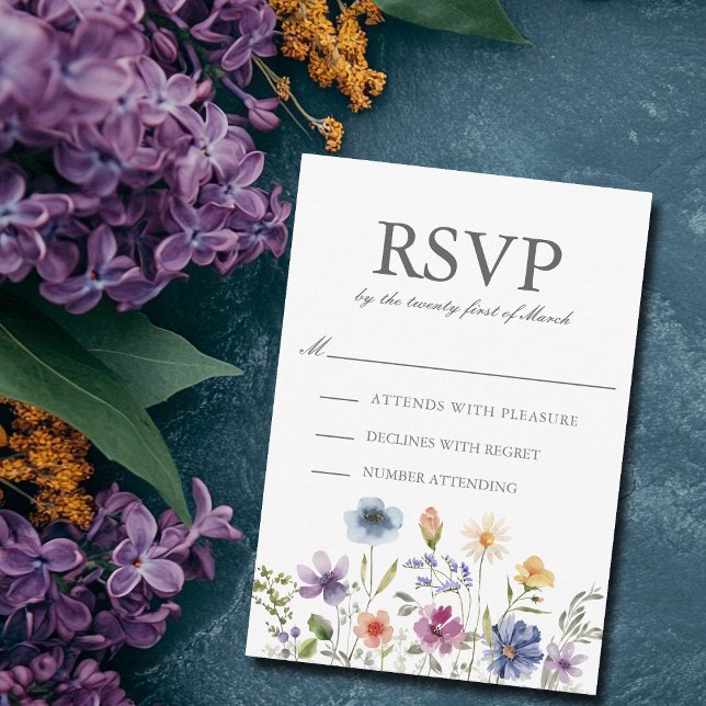 Elegant Wildflower Spring Wedding RSVP Card (Creator Uploaded)
