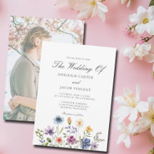 Elegant Wildflower Spring Wedding with Photo Back