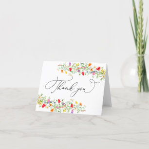 Elegant wildflower thank you card