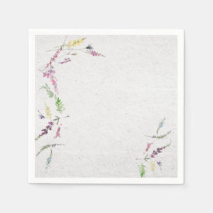 Elegant Wildflower Watercolor Floral Bridal Shower Napkin