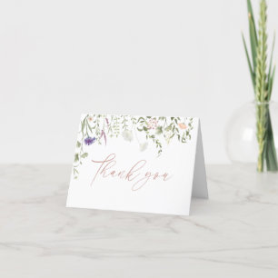 Elegant Wildflower Watercolor Floral Thank You Car Card