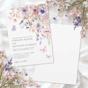 Elegant Wildflower Watercolor Floral Wedding Invitation
