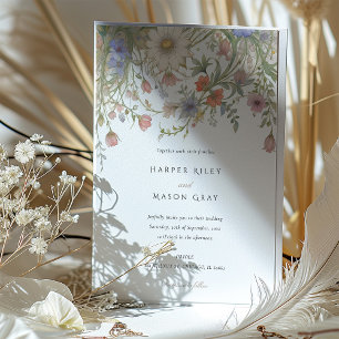 Elegant Wildflower Wedding Delicate Pastel Florals Invitation