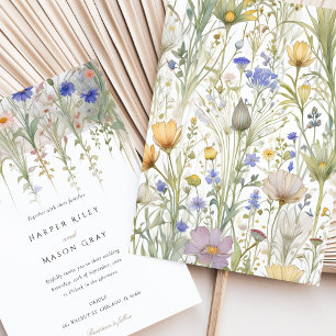 Elegant Wildflower Wedding Delicate Pastel Florals Invitation