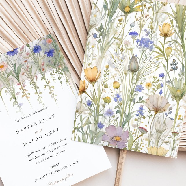 Elegant Wildflower Wedding Delicate Pastel Florals Invitation (Creator Uploaded)