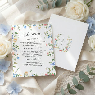 Elegant Wildflower Wedding Details Enclosure Card