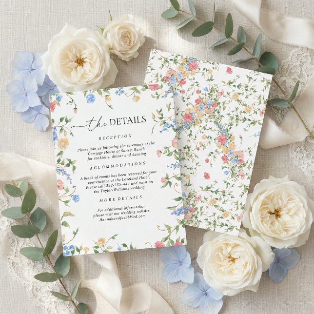 Elegant Wildflower Wedding Details Enclosure Card (Creator Uploaded)