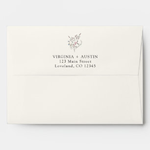 Elegant Wildflower Wedding Envelope