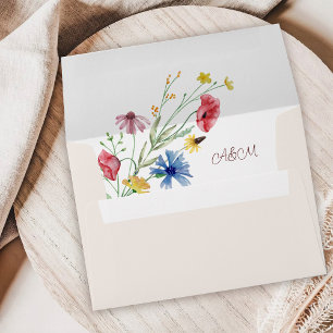 Elegant Wildflower Wedding Envelope