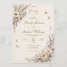 Elegant Wildflower Wedding Invitation
