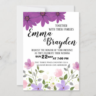 Elegant Wildflower Wedding Invitation