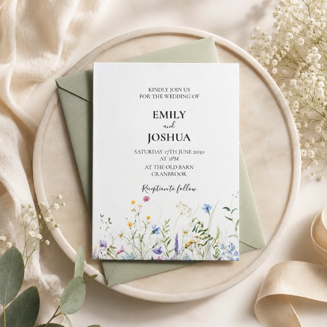 Elegant Wildflower Wedding Invitation (Creator Uploaded)