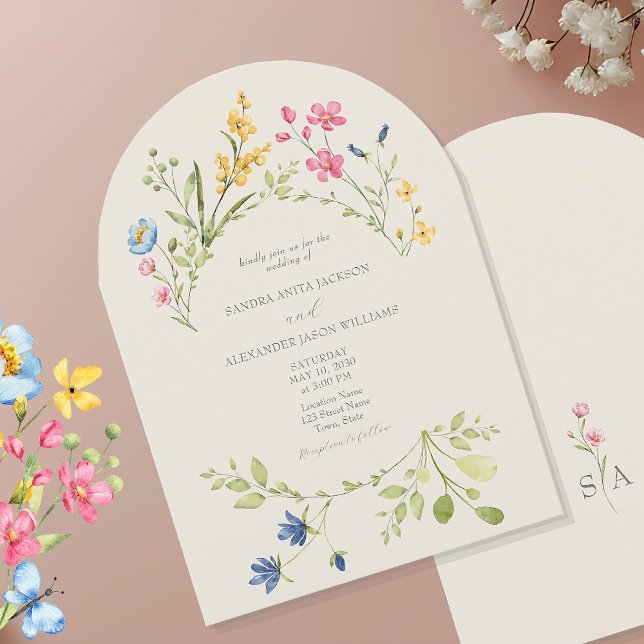 Elegant Wildflower Wedding  Invitation (Creator Uploaded)