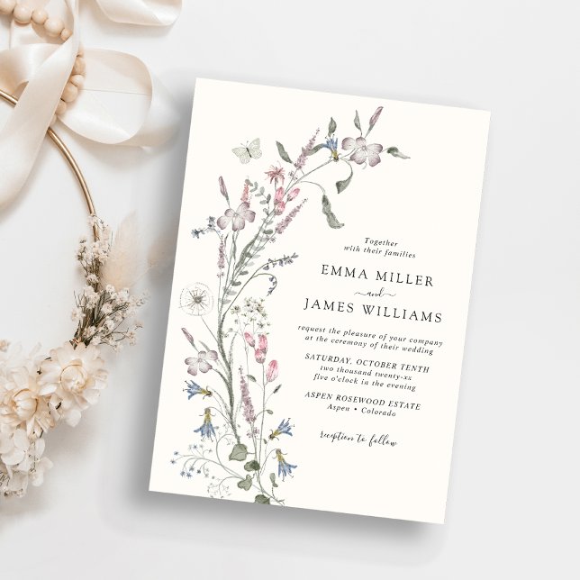 Elegant Wildflower Wedding Invitation (Creator Uploaded)
