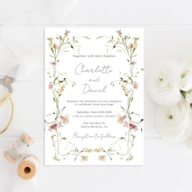 Elegant Wildflower Wedding invitation (Creator Uploaded)