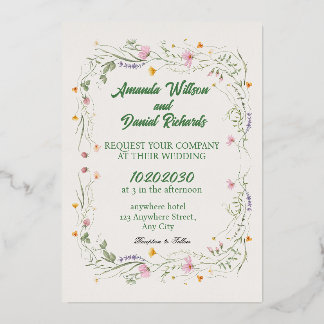 Elegant Wildflower Wedding Invitation | Watercolor