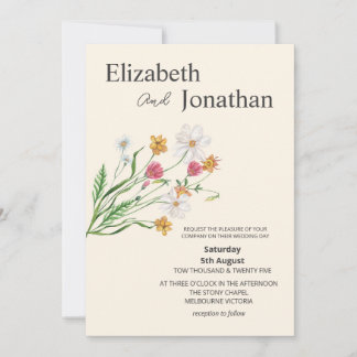 Elegant Wildflower Wedding Invite