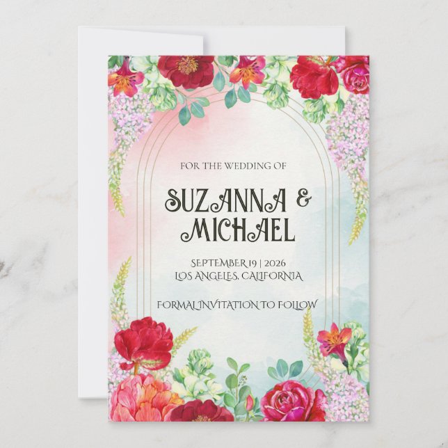 Elegant Wildflower Wedding Invite (Front)