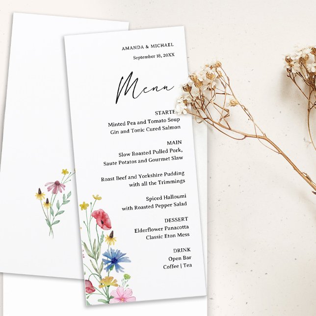 Elegant Wildflower Wedding Menu (Creator Uploaded)