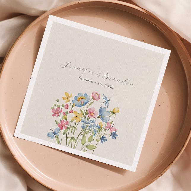 Elegant Wildflower Wedding Napkin (Creator Uploaded)