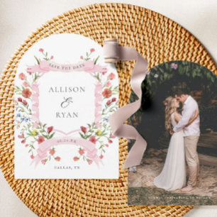 Elegant Wildflower Wedding Photo Save The Date