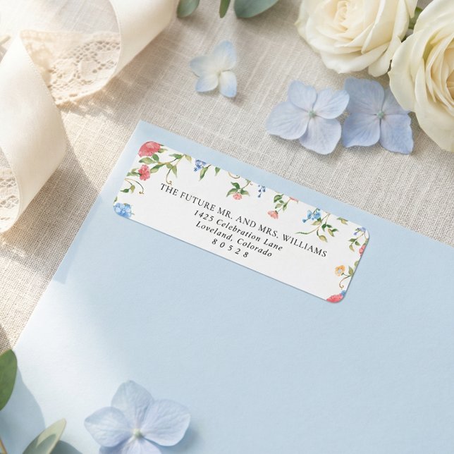 Elegant Wildflower Wedding Return Address Label (Creator Uploaded)