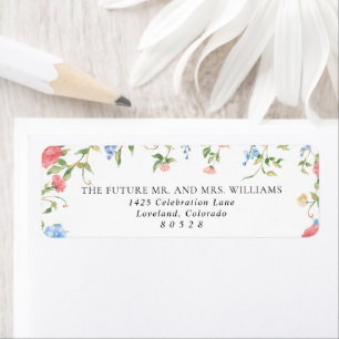 Elegant Wildflower Wedding Return Address Label