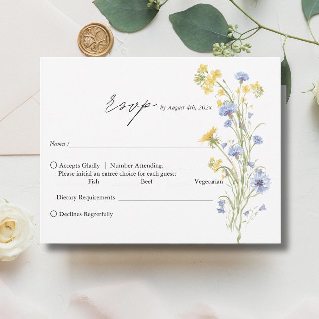 Elegant wildflower  wedding RSVP Card (Creator Uploaded)
